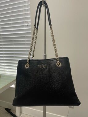 kate spade Black Pebbled Leather Chain-Handle Shoulder bag